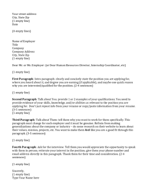 Job Application Letter Template
