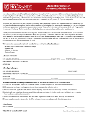 Student Information Release Authorization