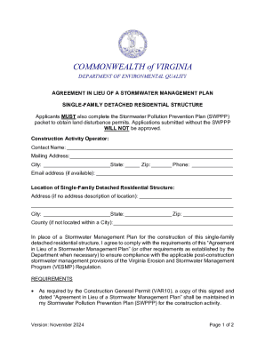 Virginia Stormwater Management Agreement