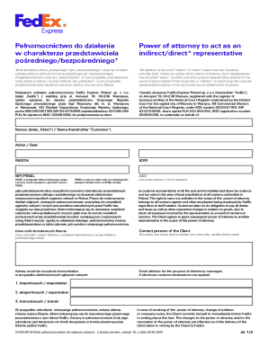 Polish Customs Power of Attorney for TNT/FedEx