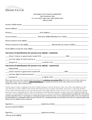 Utility Service Agreement