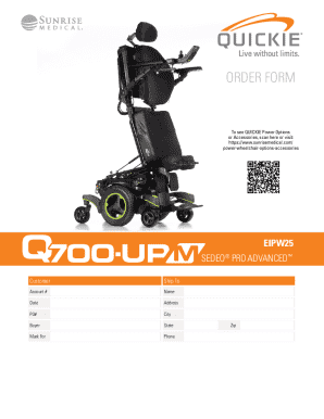 Power Wheelchair Order Form