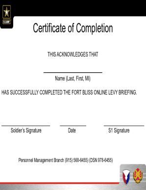 Certificate of Completion