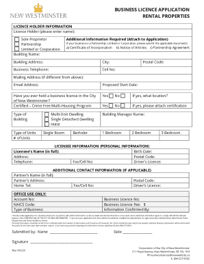 Business Licence Application for Rental Properties