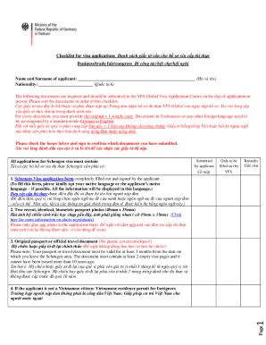 Schengen Visa Application Checklist