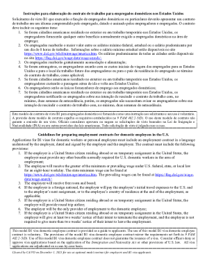 B1 Visa Domestic Employee Contract