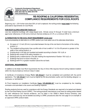 California Cool Roof Compliance Form