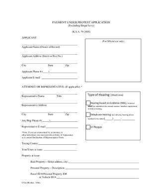 Payment Under Protest Application