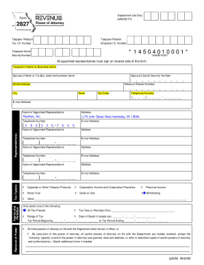 Missouri Power of Attorney Form 2827