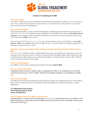 Form 8843 Statement for Exempt Individuals