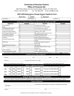 2025-2026 Dependency Change Request Form