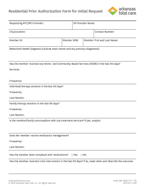 Residential Prior Authorization Form