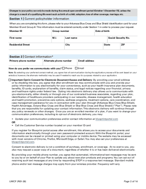 Arkansas Blue Cross Underwriting Change Form