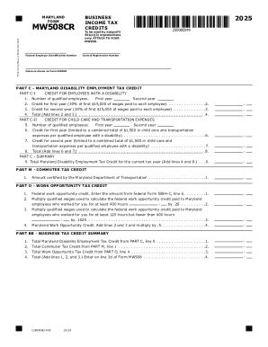 Maryland Business Income Tax Credits Form 2025