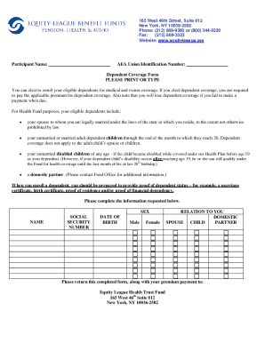 Dependent Coverage Form