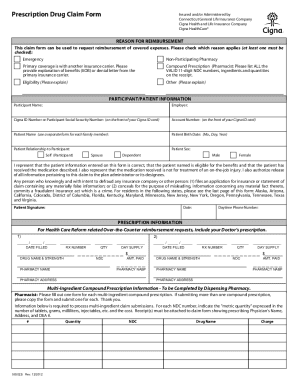 Cigna Prescription Drug Claim Form