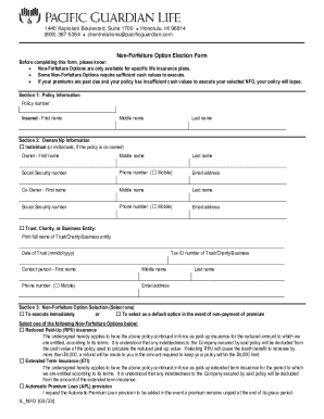 Non-Forfeiture Option Election Form