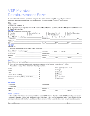 VSP Member Reimbursement Form