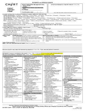 Incident and Serious Event Reporting Form