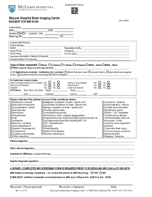MRI Scan Request Form