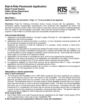Dial-A-Ride Paratransit Application