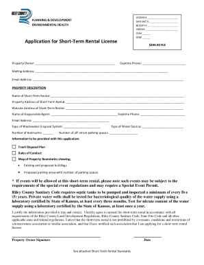 Short-Term Rental License Application