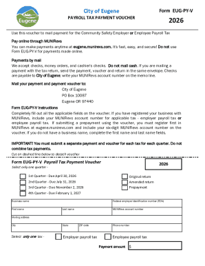 City of Eugene Payroll Tax Payment Voucher
