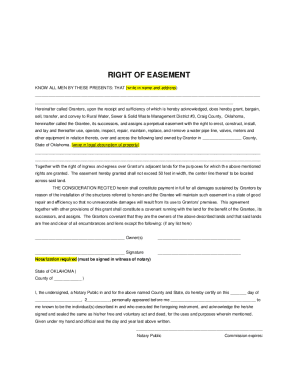 Right of Easement Agreement