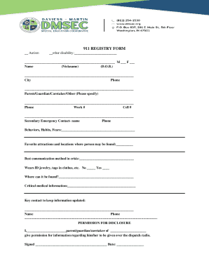 911 Registry Form