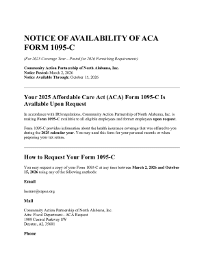Notice of Availability of ACA Form 1095-C