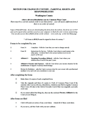 Motion for Change in Custody - Ohio