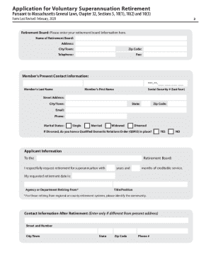 Application for Voluntary Superannuation Retirement