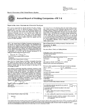 FR Y-6 Annual Report of Holding Companies