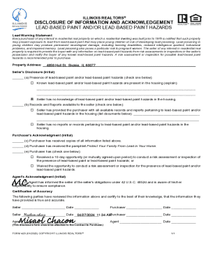 Illinois Lead-Based Paint Disclosure Form