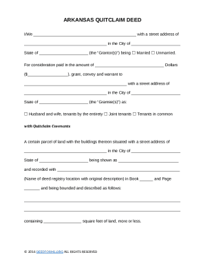 Arkansas Quitclaim Deed