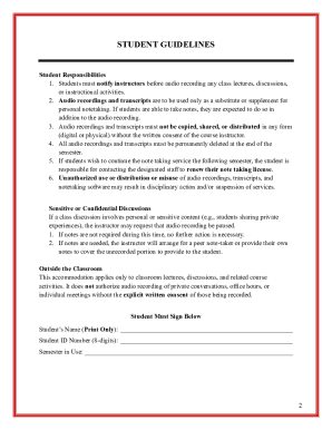 Note-Taking Recording Agreement Form