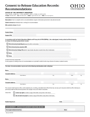 Consent to Release Education Records