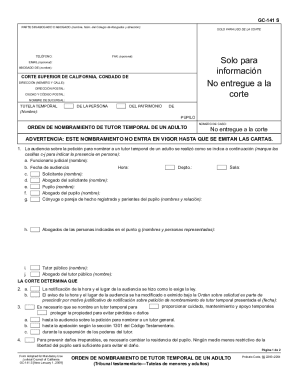 Temporary Guardian Appointment Order