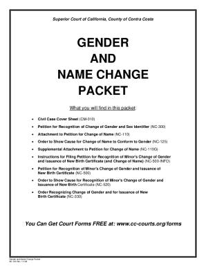 California Gender and Name Change Packet