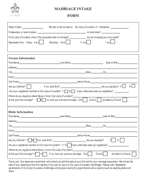 Marriage Intake Form