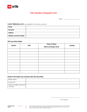 OMI Transfer In Request Form