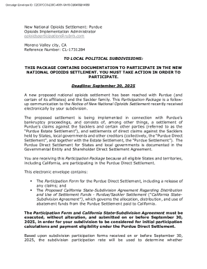 Purdue Direct Settlement Participation Form