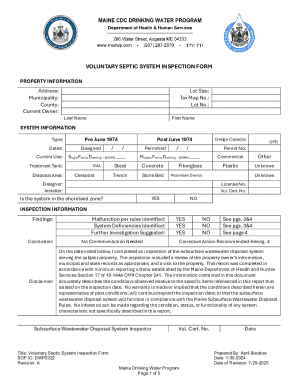 Voluntary Septic System Inspection Form