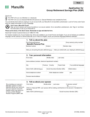 Group Retirement Savings Plan Application
