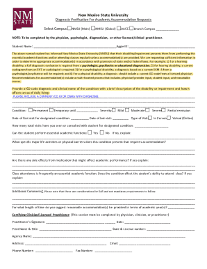 Diagnosis Verification For Academic Accommodation Requests