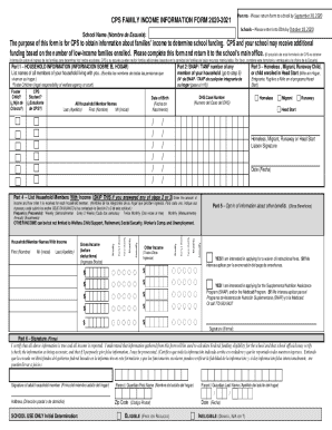 CPS Family Income Information Form