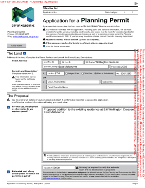Application for a Planning Permit