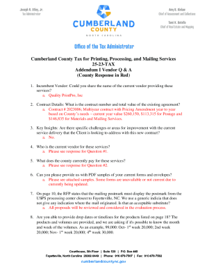 Cumberland County Tax Listing Form