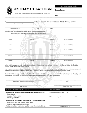Residency Affidavit Form