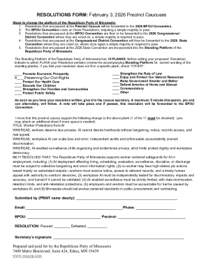 Republican Party of Minnesota Resolution Form